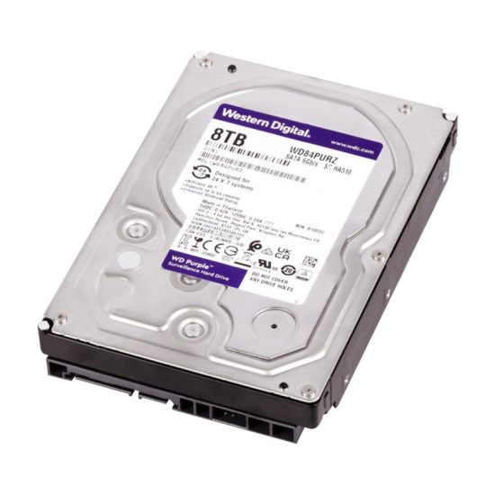 Твърд диск HDD за видеонаблюдение WD PURPLE 8TB 3.5``