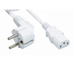 Захранващ кабел за компютър/принтер 220V IEC 60320 C13 1.8м Бял, Усилен