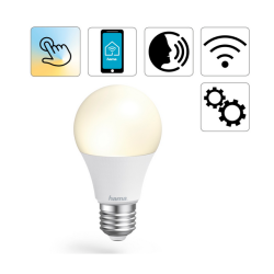 СМАРТ КРУШКА HAMA WLAN, ДИМИРАЩА, E27, 10W, БЯЛА